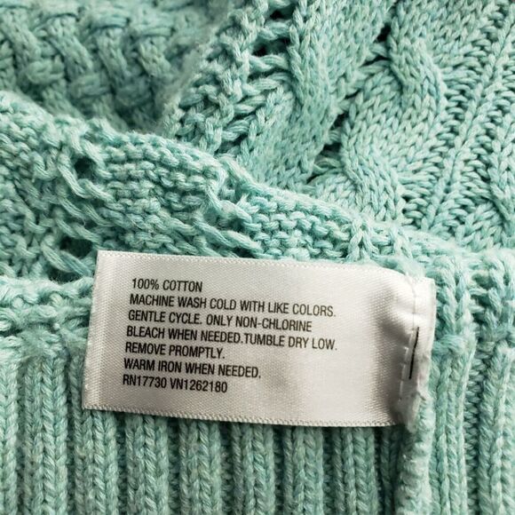 Mossimo Open Knit Tunic Sweater Women's Size Medium Green Scoop Neck Cable *Flaw - Picture 12 of 12